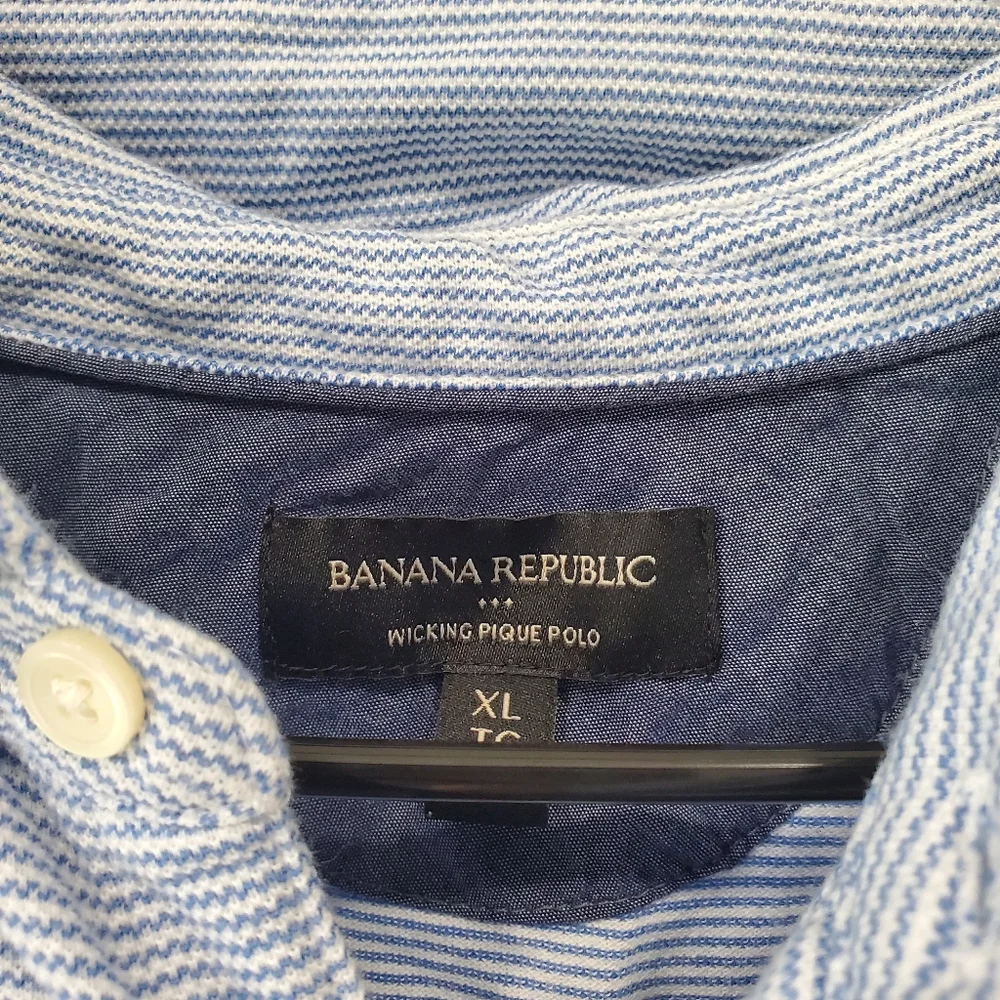 Banana Republic | Blue Striped Collared Polo